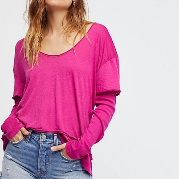 Free People Tops - NWT We The Free Magic Tee Pink Long Sleeve